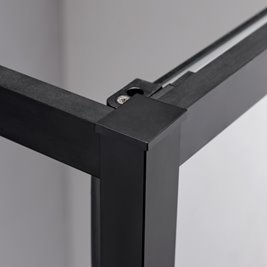 Czarna prostokątna kabina prysznicowa Kira 110x80 drzwi rozsuwane do wewnątrz