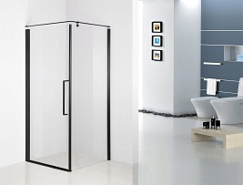 Czarna kabina prysznicowa prostokątna 80x100 cm Fresh Line BKP260T10/08K Clean Glass