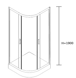 Złota kabina prysznicowa półokrągła 90x90 Stylio BK502TZ+