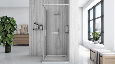 Stal szczotkowana kabina prysznicowa prostokątna 100x80 City Rea