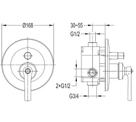 Bateria prysznicowo wannowa Armance AM5235 CR Omnires