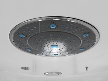 Biała duża kabino wanna spa z hydromasażem i sauną parową 135x135 cm MO-08135BS