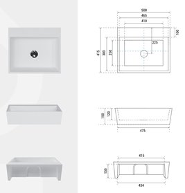 Umywalka nablatowa 40x50 cm z konglomeratu Vera Besco UMD-V-NB