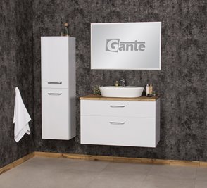 Szafka łazienkowa wisząca z umywalką nablatową 100 cm SETTO MODULO kolor biały połysk