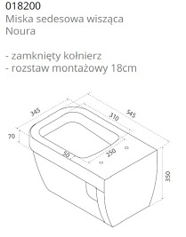 Miska wisząca WC Noura Cerastyle