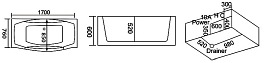 Wanna z hydromasażem 170x76 Uran 931 Hydrosan