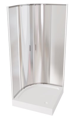 Zarya Besco chromowana kabina prysznicowa 80x80 powłoka ProClean + biały brodzik 15 cm Alex