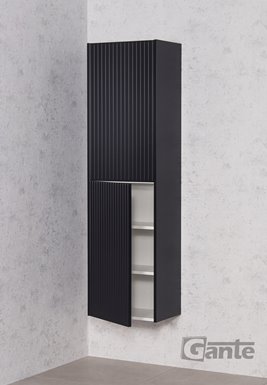 Słupek łazienkowy frezowany wiszący wysoki 155x45 Mirage kolor czarny mat