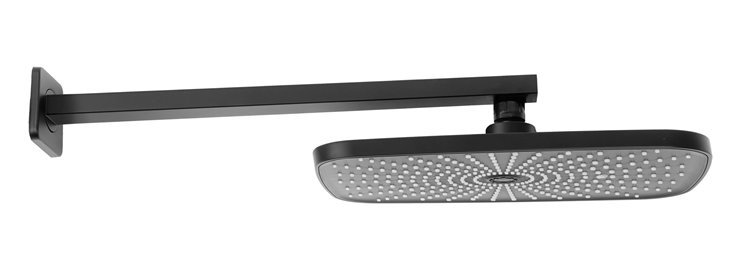 Czarny zestaw prysznicowy podtynkowy Moby Rea