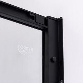 Czarna kabina prysznicowa kwadratowa Super Slim Nova 80x80 drzwi rozsuwane