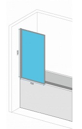 Czarny parawan nawannowy szprosy 70 cm Lagos-1 Fix Rea