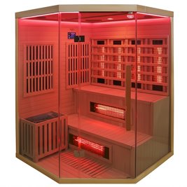 Sauna Combo na podczerwień + fińska 5-osobowa 150x150 cm Moss1 6KW