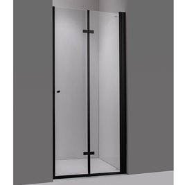 Drzwi prysznicowe łamane do wnęki 80 cm czarny profil SH01A