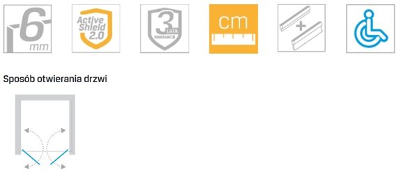 Drzwi prysznicowe 100 cm uchylne D-0126A New Soleo New Trendy