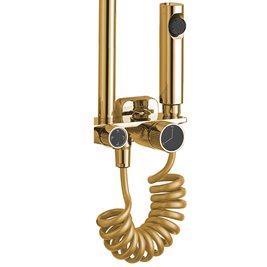 Złoty zestaw prysznicowy z wylewką Helix Rea Gold