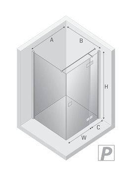 Kabina prysznicowa prostokątna 120x90 prawa EXK-1244/EXK-0006 Reflexa New Trendy