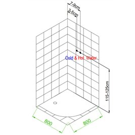 Kabina prysznicowa półokrągła zabudowana na wysokim brodziku 80x80 Nina