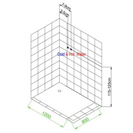 Kabina prysznicowa zabudowana na niskim brodziku prostokątna 120x80 Alma Prawa