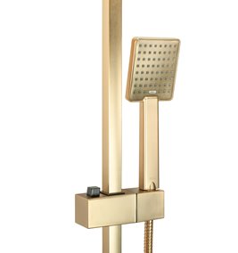 Złoty szczotkowany zestaw prysznicowy z wylewką Jack Rea Gold Brush