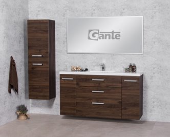 Szafka łazienkowa wisząca z umywalką 140 cm 39/3 Fokus kolor orzech