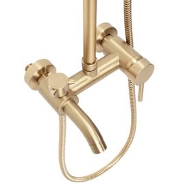 Złoty szczotkowany zestaw prysznicowy z wylewką Luis Rea Gold Brush