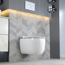 Biała miska wc wisząca Rimless LAKE-WH-TR-01 Tornado Hydrosan