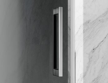 Kabina prysznicowa narożna 140x70 cm szkło 8mm grafitowe profile chrom Swiss Liniger