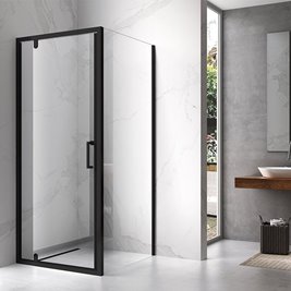 Czarna kabina prysznicowa 70x70 kwadratowa drzwi pełne uchylne KZ04AB
