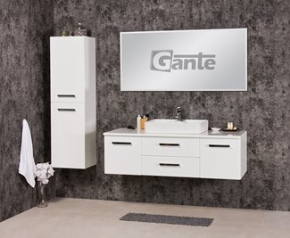 Biała szafka wisząca z umywalką140 cm seria Fokus B