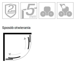 Kabina prysznicowa z brodzikiem 90x90 ZS-0002 Suvia New Trendy
