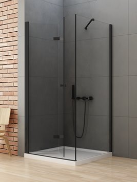 Kabina prysznicowa kwadratowa 90x90 lewa D-0235A/D-0115B New Soleo Black New Trendy