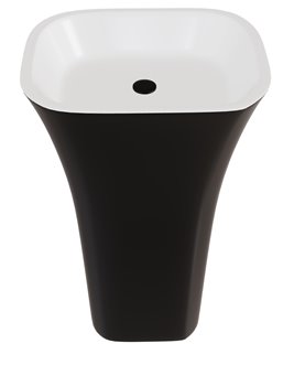 Umywalka wolnostojąca z konglomeratu czarno-biały połysk Assos B&W Besco UMD-A-WOBW