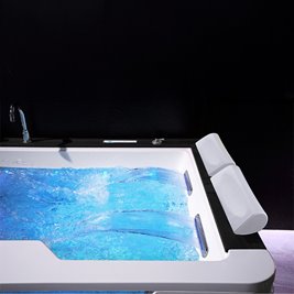 Dwuosobowa wanna z hydromasażem czarna deska 192x131 cm Zefir Hydrosan