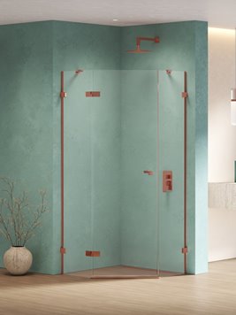Miedziana kabina prysznicowa pięciokątna lewa 90x90 EXK-6515 Eventa Copper Shine New Trendy
