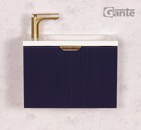 Szafka łazienkowa wisząca z umywalką granatowy mat 50 cm Fresco Gante