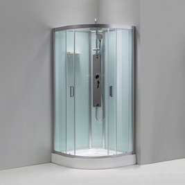 Kabina prysznicowa półokrągła zabudowana profil stal szczotkowana 80x80 Puerto zdjęcie 2