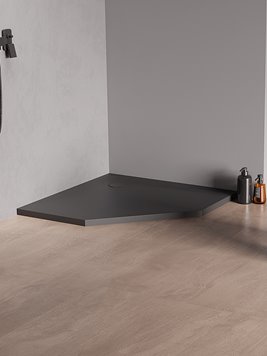 Brodzik pięciokątny 90x90 konglomerat kolor antracyt New Trendy Nex Shade B-0499