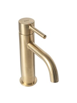 Bateria umywalkowa niska Lungo Rea złoto szczotkowane