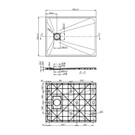 Czarny brodzik prysznicowy prostokątny o strukturze kamienia 90x70 cm Riko Hydrosan