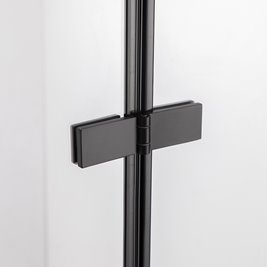Drzwi prysznicowe łamane do wnęki 80 cm czarny profil SH01A