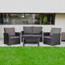 Meble ogrodowe z technorattanu sofa, stół, fotele zestaw Lagos zdjęcie 3