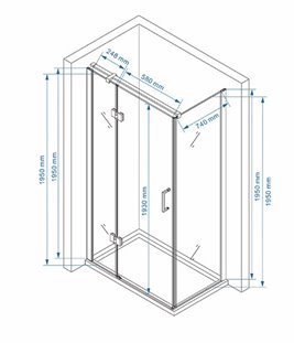 Czarna Kabina prysznicowa prostokątna drzwi uchylne 90x80 KZ02AB