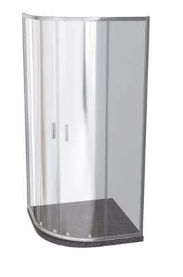 Zarya Besco chromowana kabina prysznicowa 80x80 powłoka ProClean + czarny brodzik 4,5 cm Axim Stone Effect Black