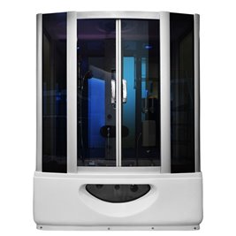 Prostokątna kabino wanna z hydromasażem + sauna 145x85 cm MO-09944AS