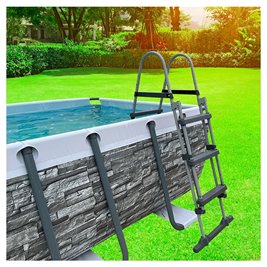 Duży basen ogrodowy stelażowy prostokątny Avenli Rocky 400x200 cm