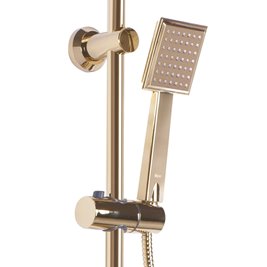 Złoty zestaw prysznicowy z półką Bravo Rea Gold