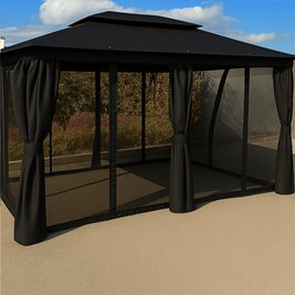 Pawilon ogrodowy KING 400x300 cm z moskitierą czarny