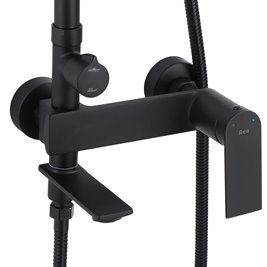 Czarny zestaw prysznicowy z wylewką Storm Rea