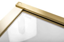Złota szczotkowana kabina prysznicowa 100x80 uchylna podwójnie Hugo Double Rea Gold