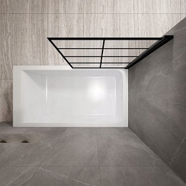 Czarny parawan nawannowy szprosy 70 cm Lagos-1 Fix Rea